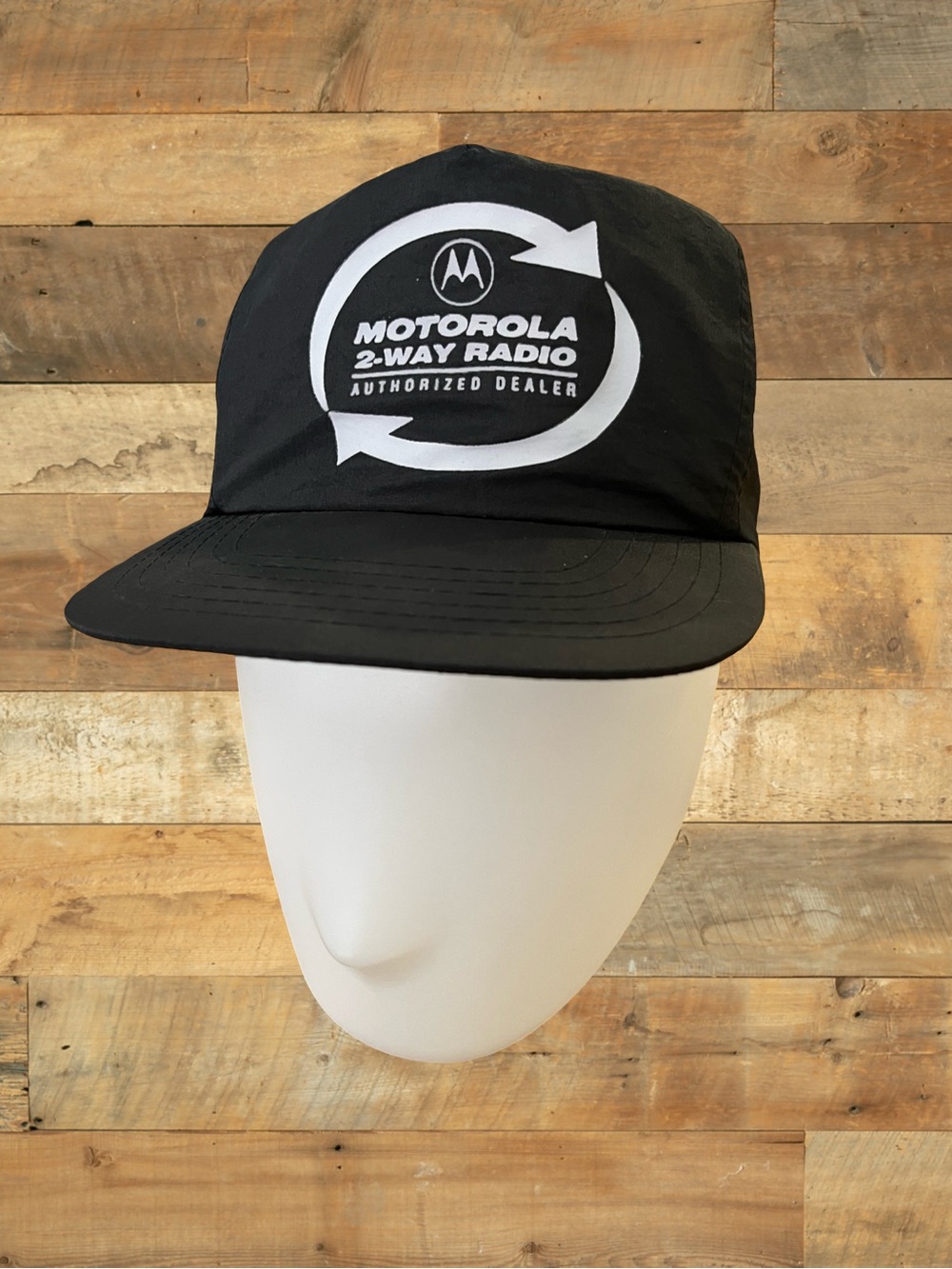 Vintage Motorola 2-Way Radio Black Snapback Trucker Hat